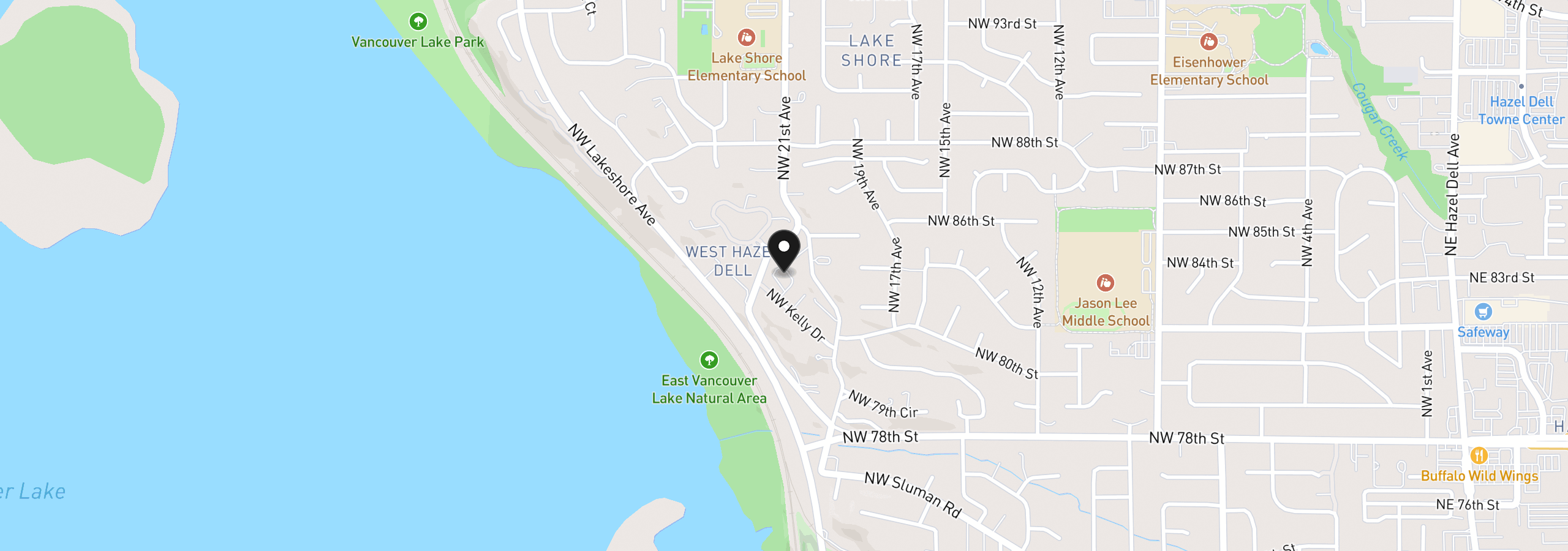 Map showing the location of 2102 NW Kelly Dr 9, Vancouver, Wa 98665