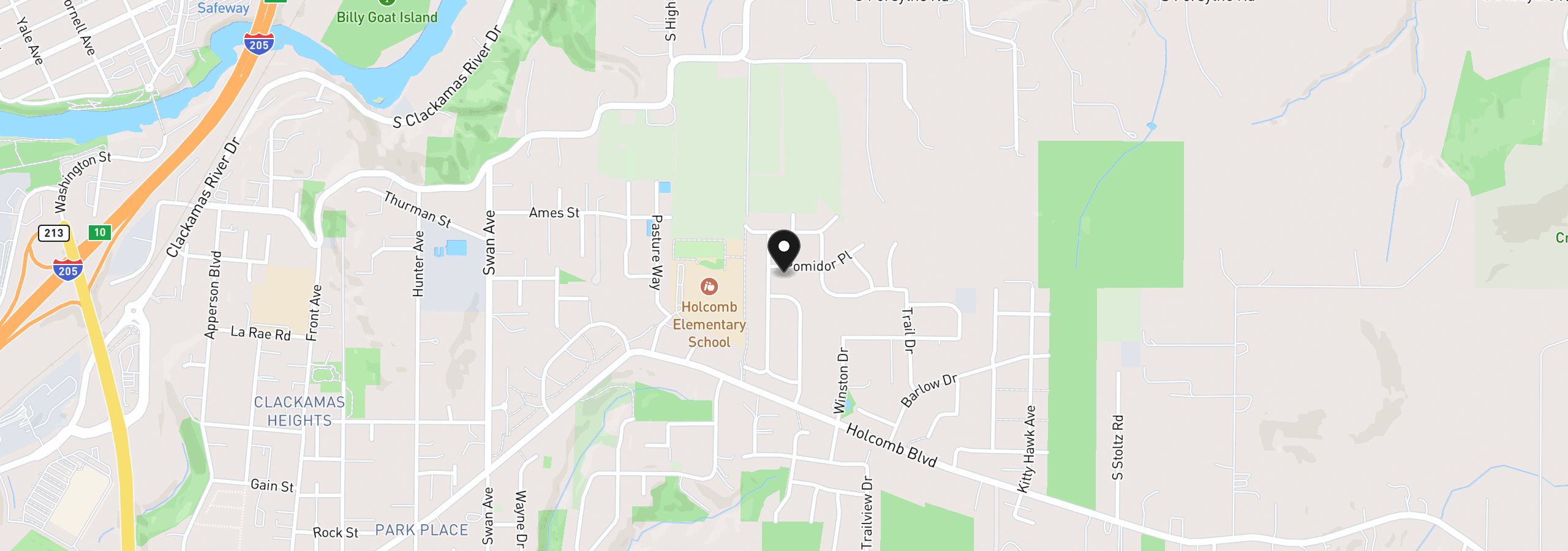 Map showing the location of 14894 Pomidor Pl, Oregon City, OR 97045