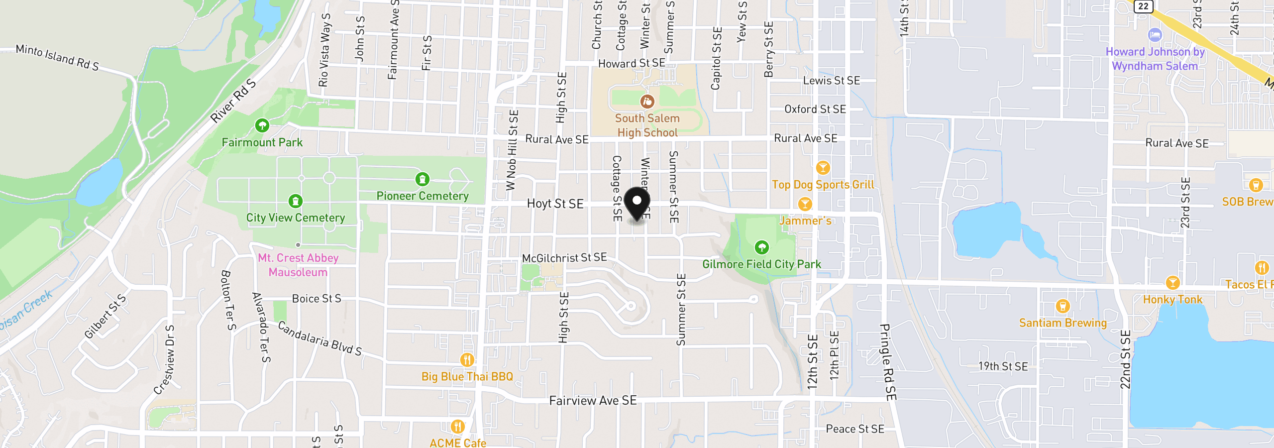Map showing the location of 765 SE Judson St, Salem, OR 97302
