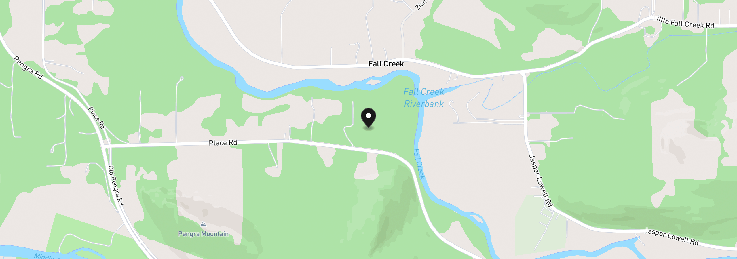 Map showing the location of 38961 Place Rd, Fall Creek, OR 97438