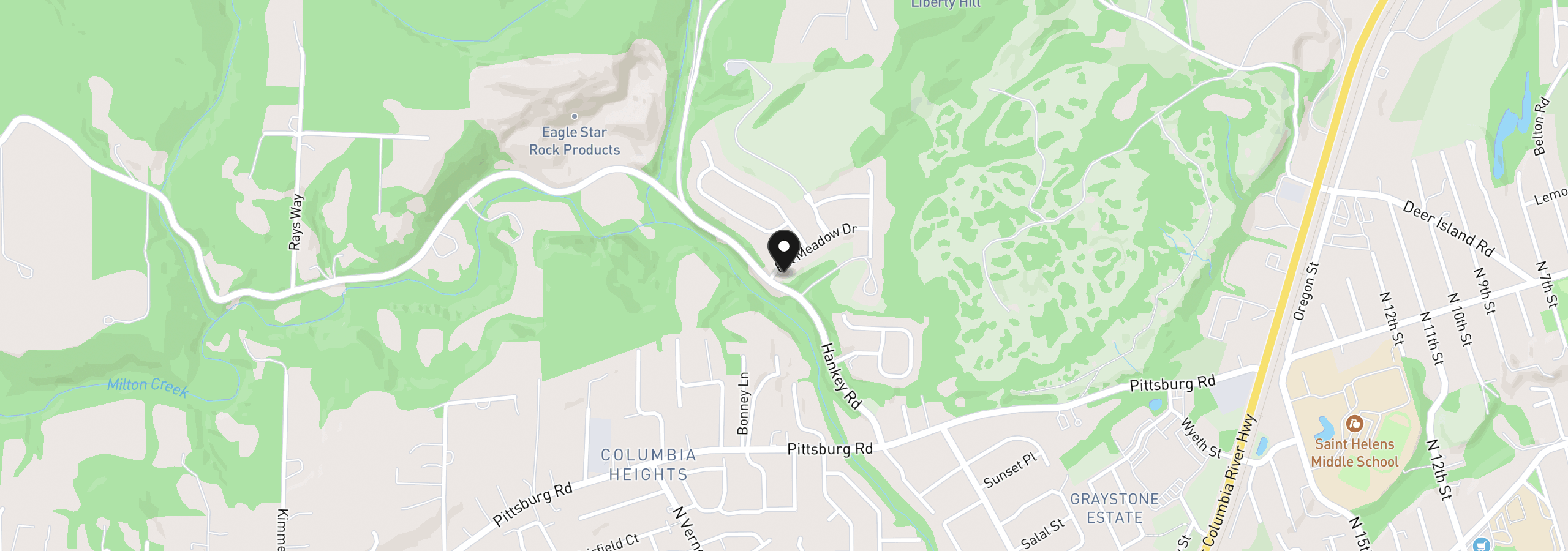 Map showing the location of 35580 Elk Meadows Dr, St. Helens, OR 97051