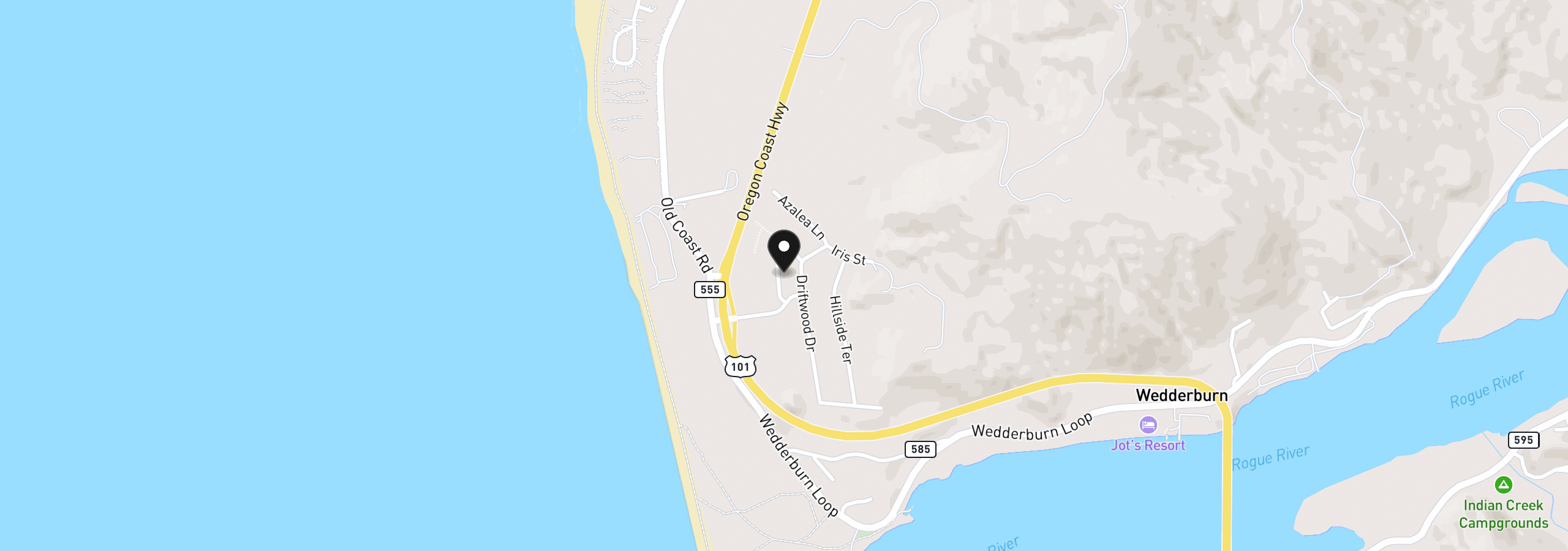 Map showing the location of 0000 Sawyer Way 8, Gold Beach, OR 97444