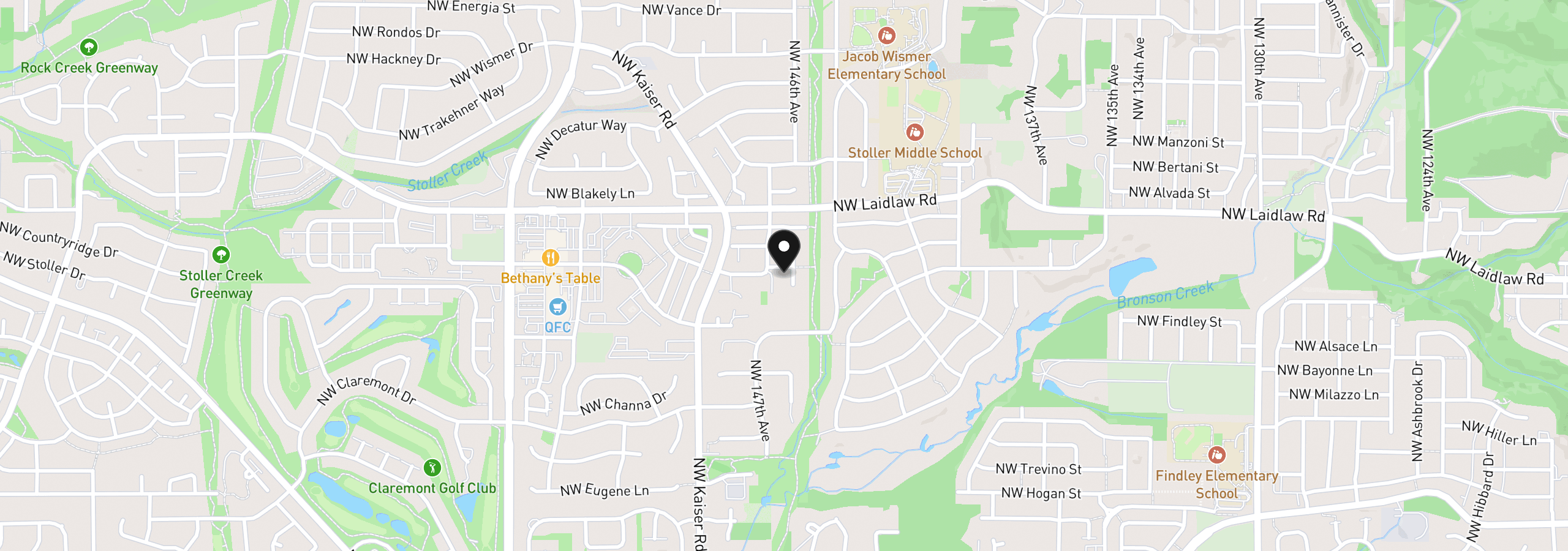 Map showing the location of 14564 NW Oak Shadow Ct, Portland, OR 97229