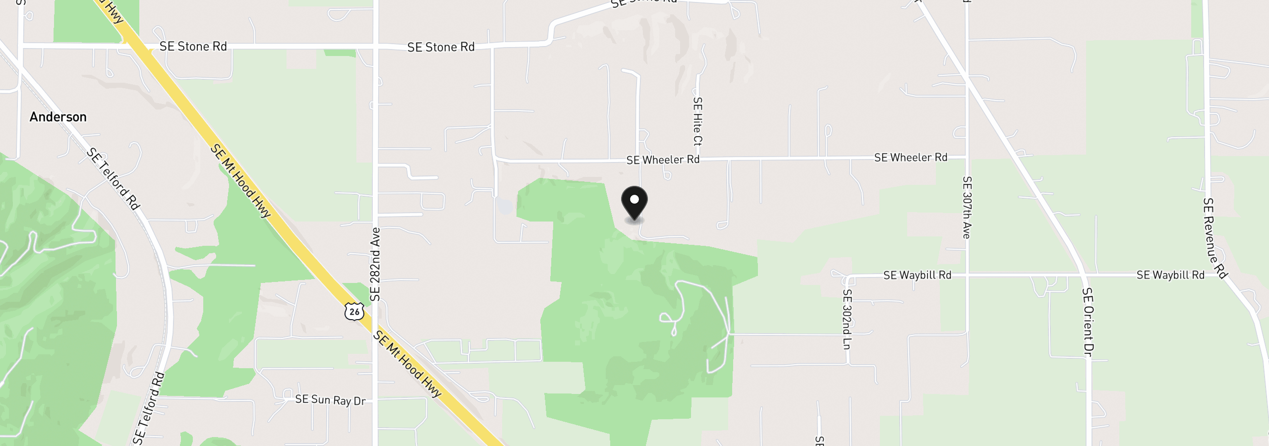Map showing the location of 29300 SE Wheeler Rd, Boring, OR 97009