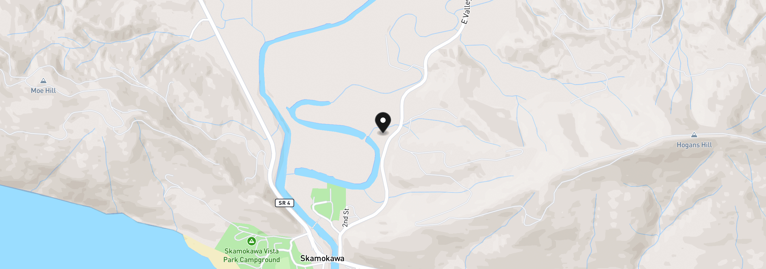 Map showing the location of 105 E Valley Rd, Skamokawa, Wa 98647