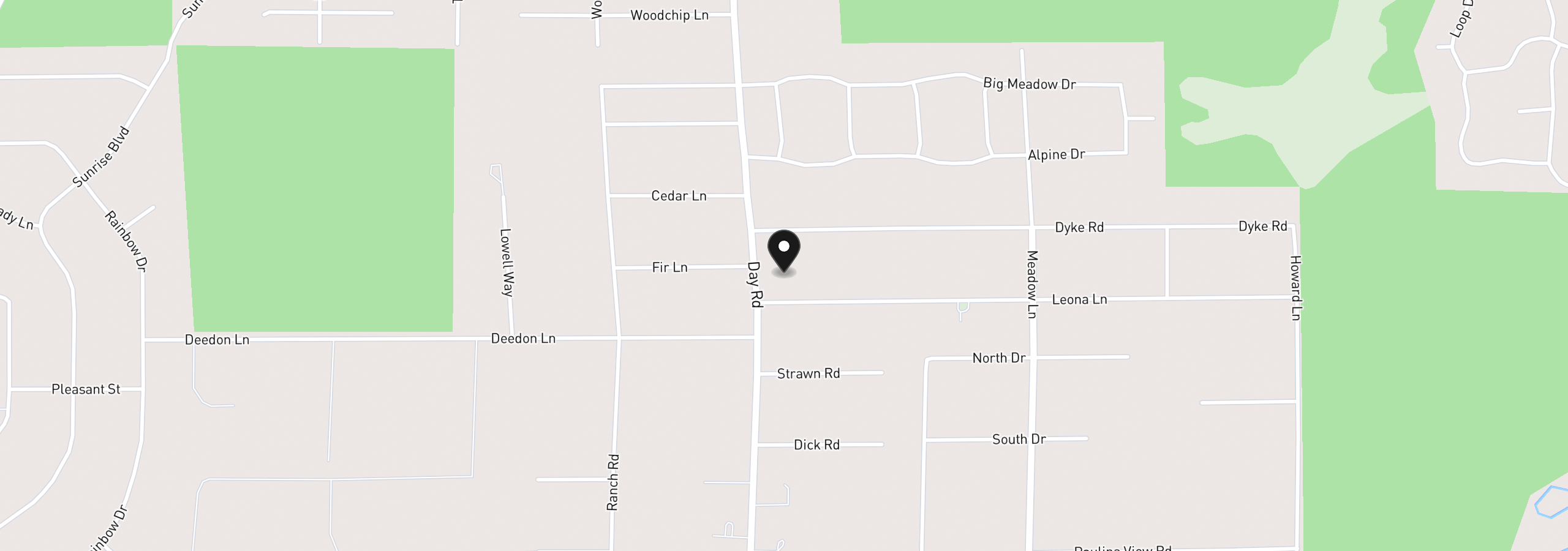 Map showing the location of 16024 Leona Ln, La Pine, OR 97739