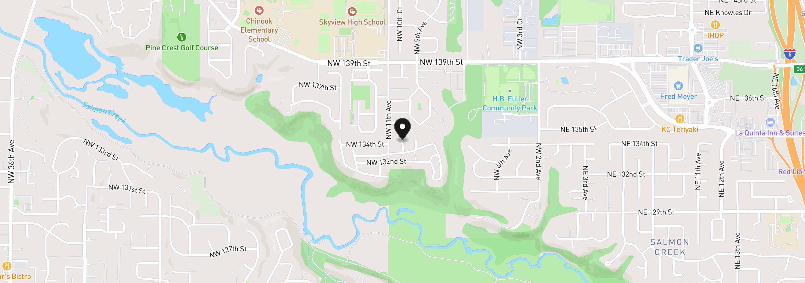 Map showing the location of 13405 NW 10th Ave B, Vancouver, Wa 98685