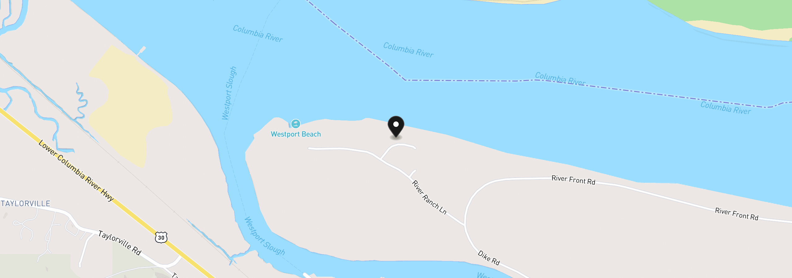 Map showing the location of 0 Columbia River Rd, Westport, OR 97016