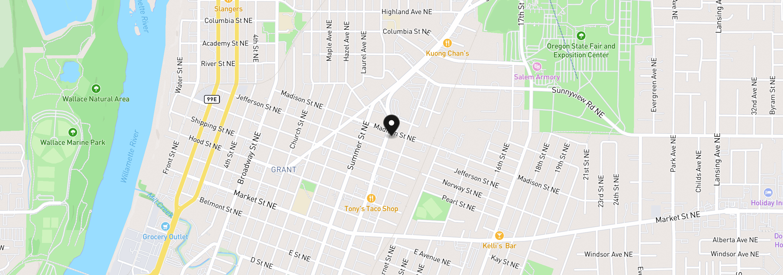 Map showing the location of 1782 Capitol St, Salem, OR 97301