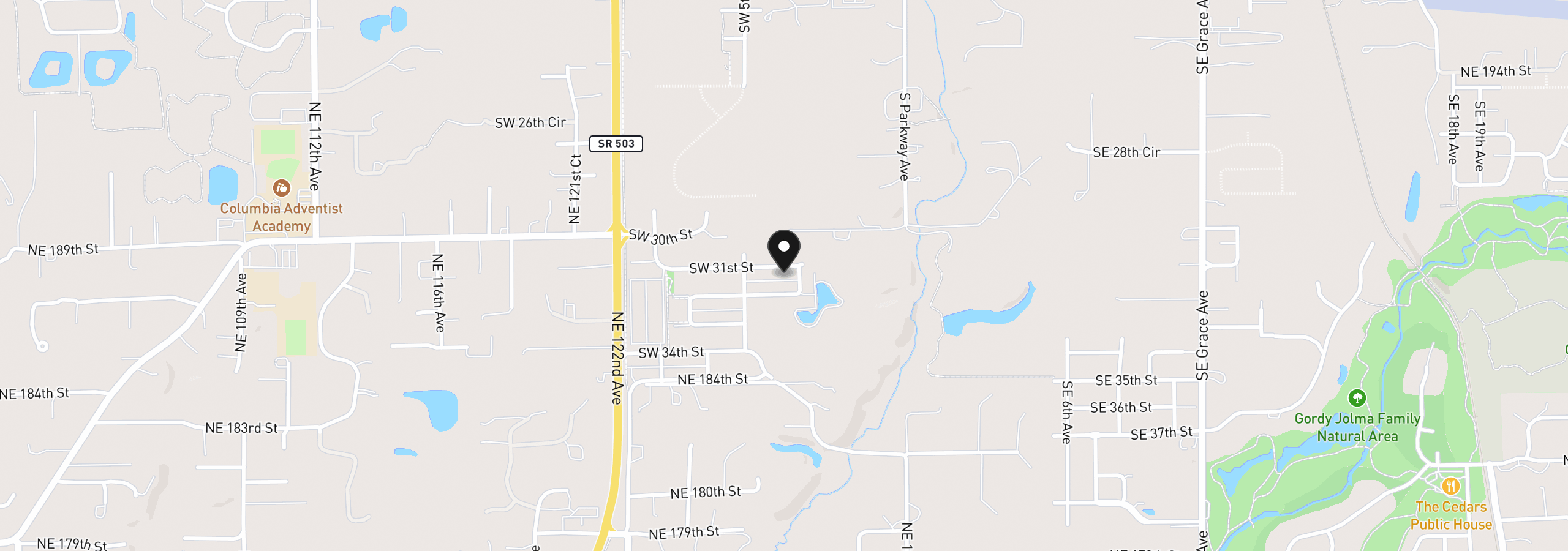 Map showing the location of 417 SW 31st St, Battle Ground, Wa 98604