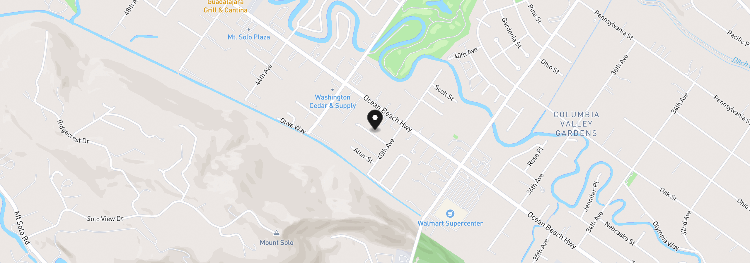 Map showing the location of 110 Holly Park St, Longview, Wa 98632