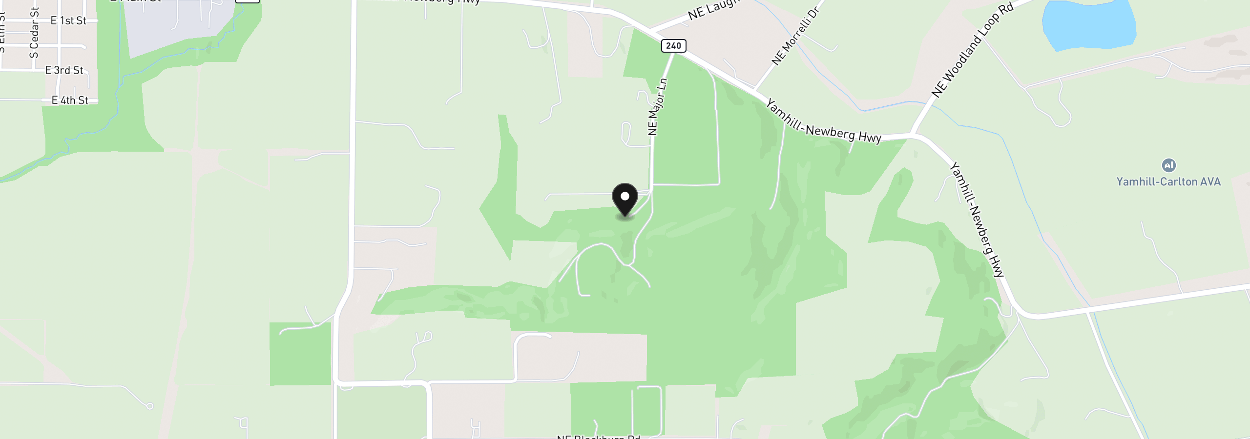 Map showing the location of 16493 NE Major Ln, Yamhill, OR 97148