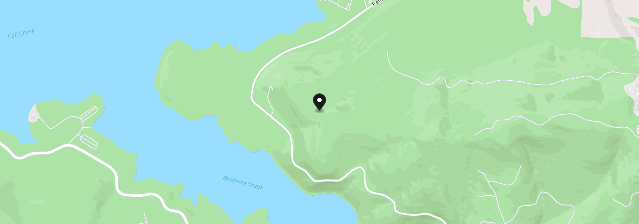 Map showing the location of 83715 Peninsula Rd, Fall Creek, OR 97438