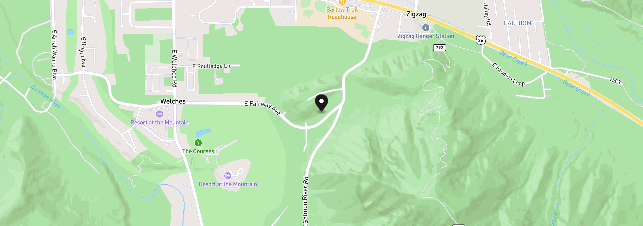 Map showing the location of 00971354 E Rolling Green, Welches, OR 97067