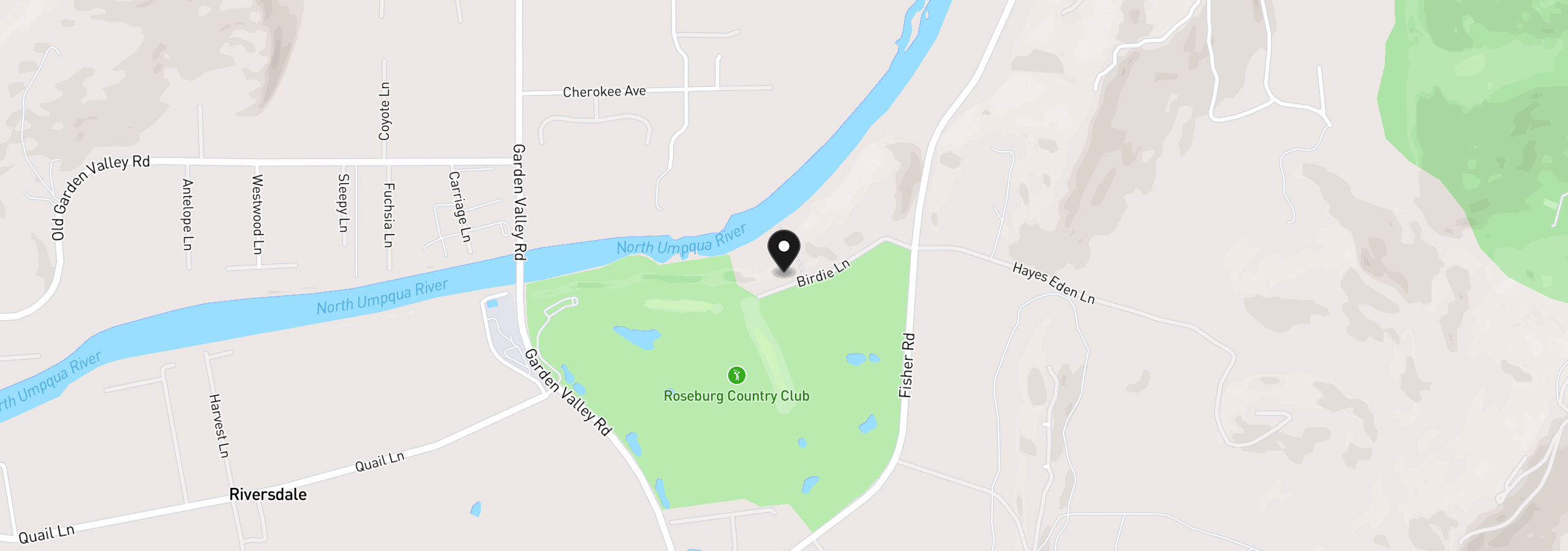 Map showing the location of 365 Birdie Ln, Roseburg, OR 97471