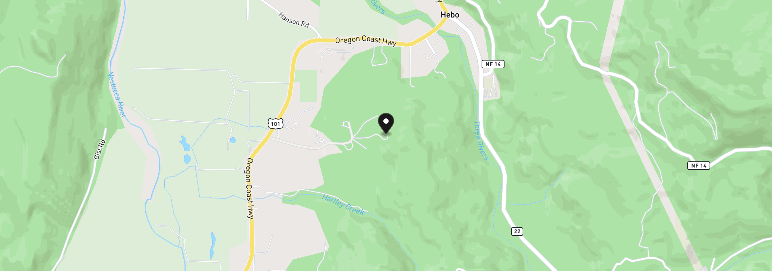 Map showing the location of 15075 Belair Rd, Cloverdale, OR 97112