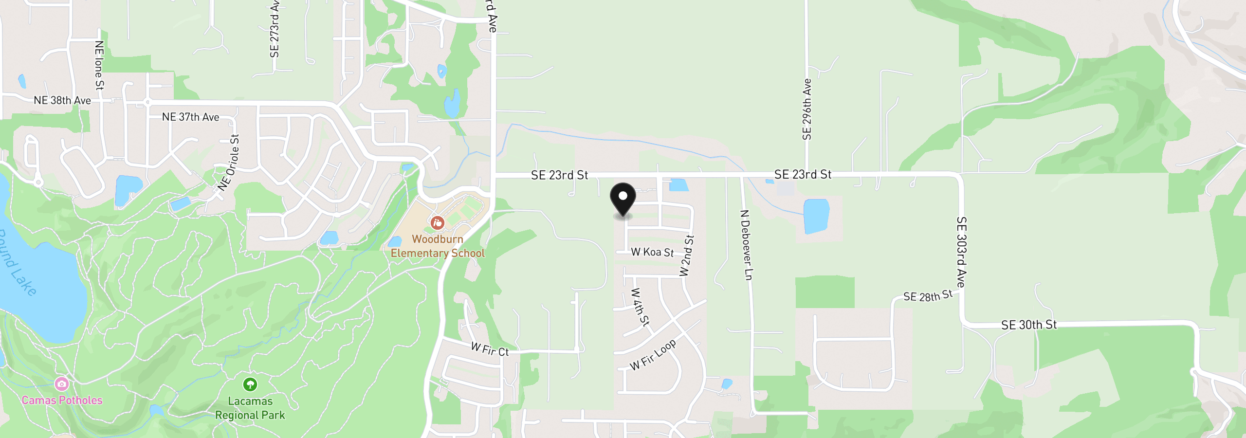 Map showing the location of 3881 W 4th St, Washougal, Wa 98671