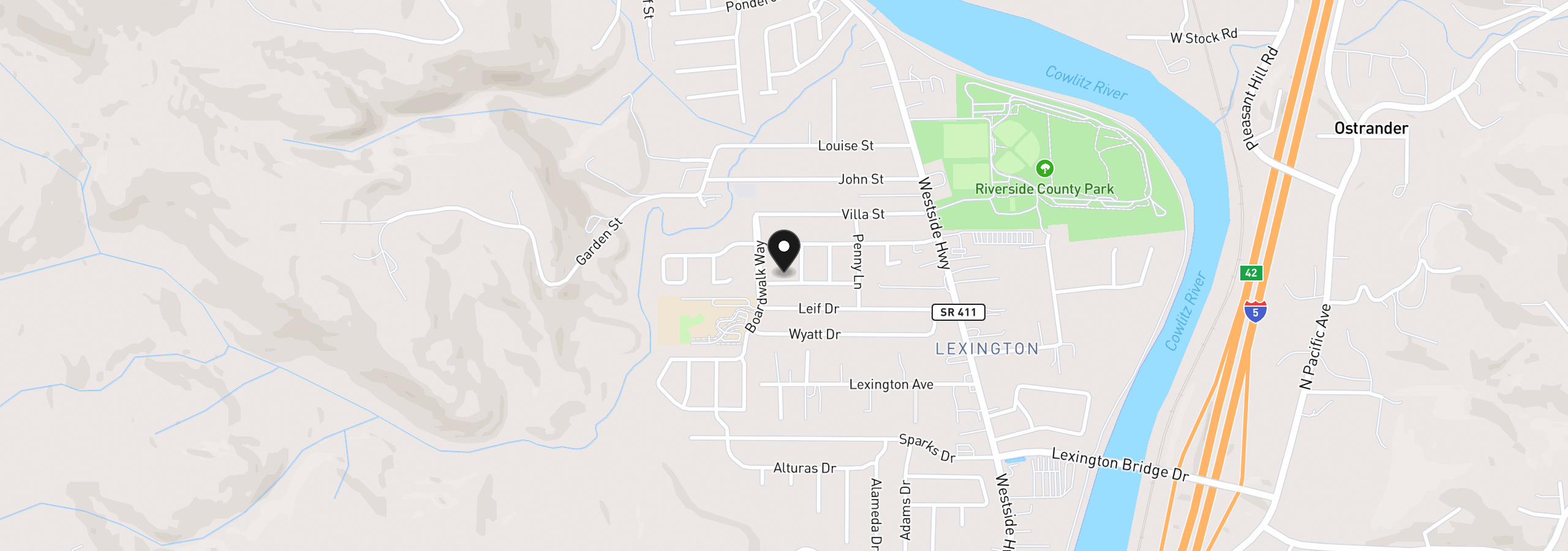 Map showing the location of 154 Vermillion Rd, Kelso, Wa 98626