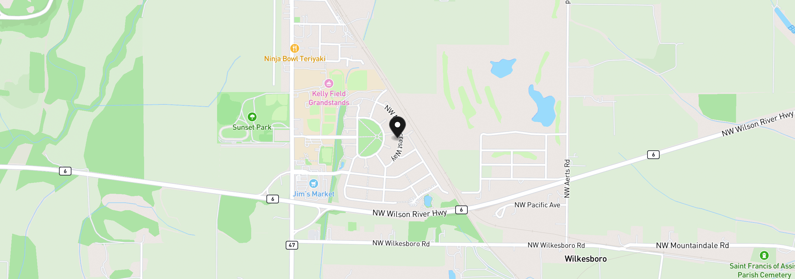 Map showing the location of 12689 NW Maplecrest Way, Banks, OR 97106