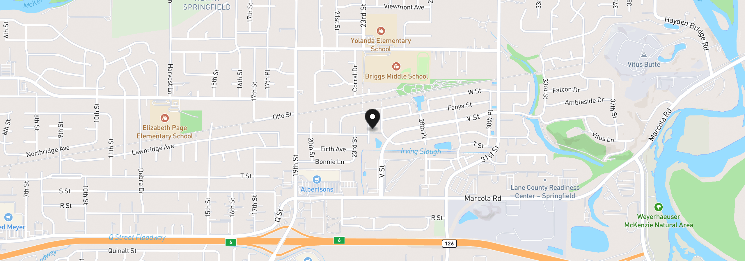 Map showing the location of 2362 Loch Dr, Springfield, OR 97477