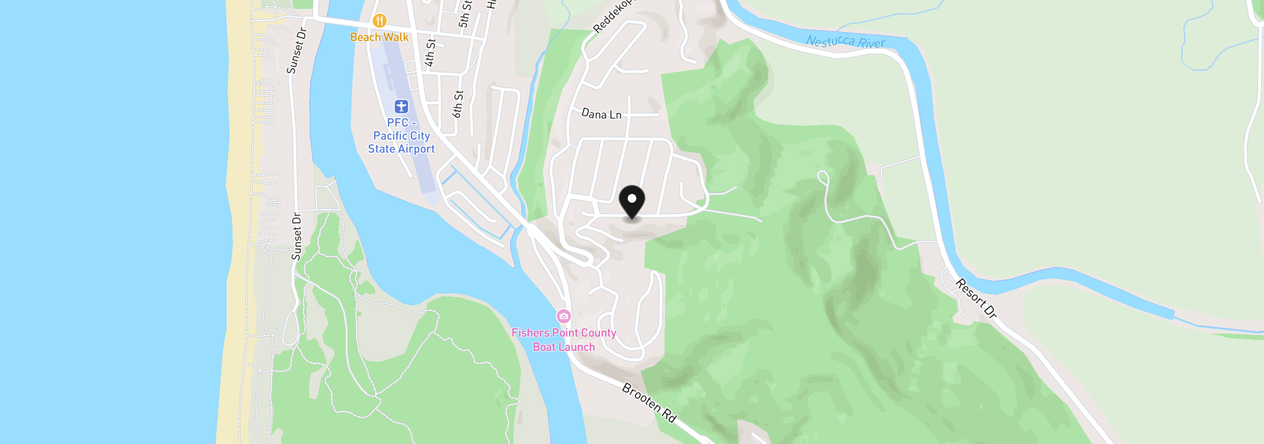 Map showing the location of 7375 E Summit Rd, Pacific City, OR 97135