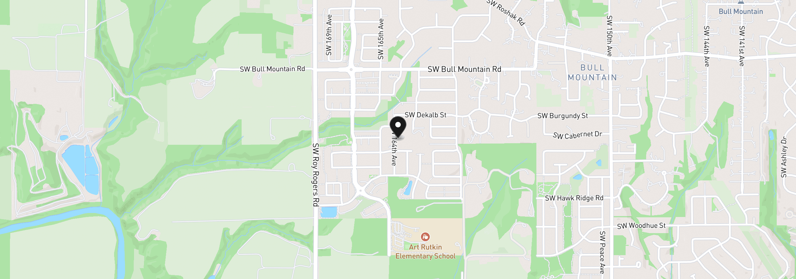 Map showing the location of 14978 SW 164th Ave, Portland, OR 97224