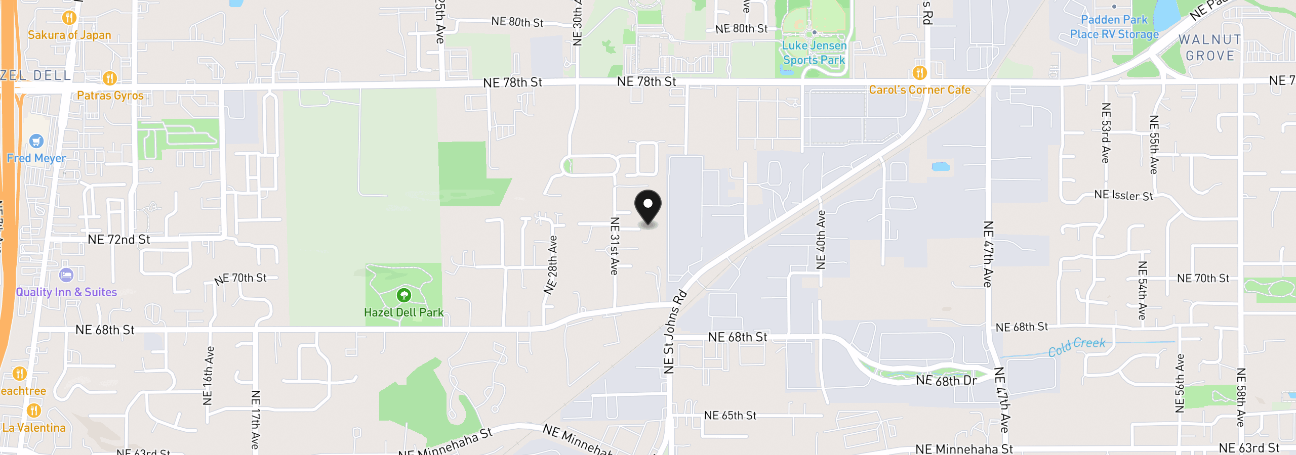 Map showing the location of 3208 NE 72nd St, Vancouver, Wa 98665