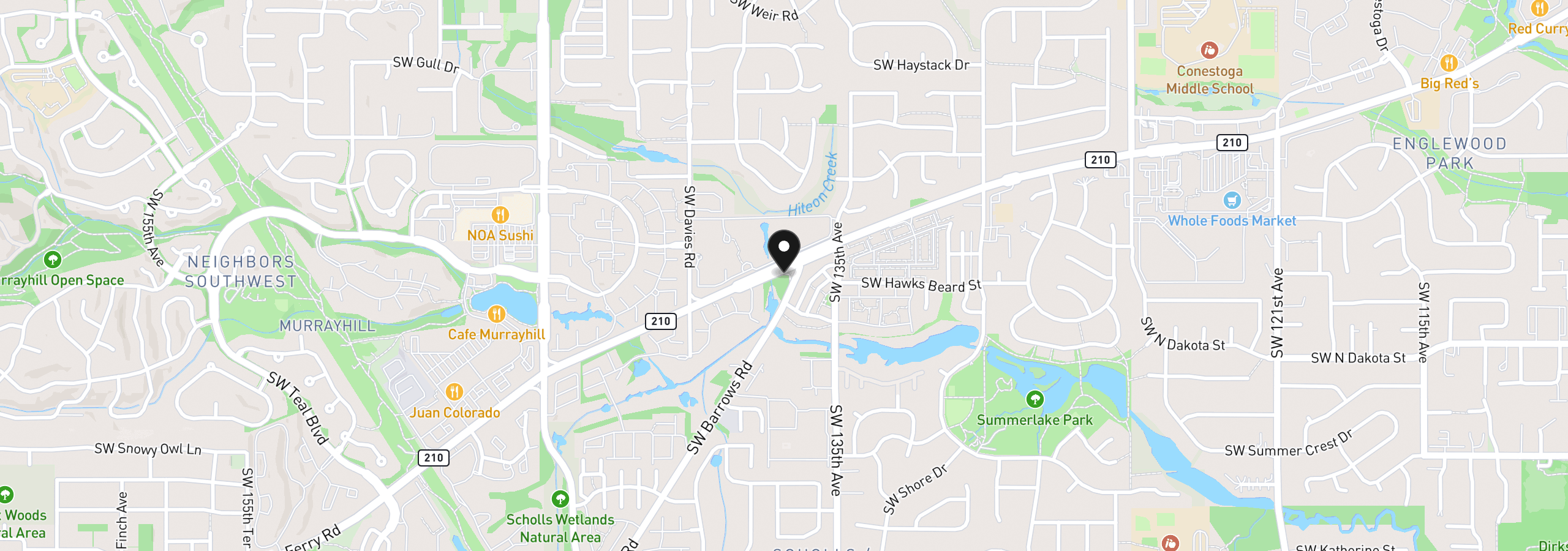 Map showing the location of SW Scholls Ferry Rd, Beaverton, OR 97003