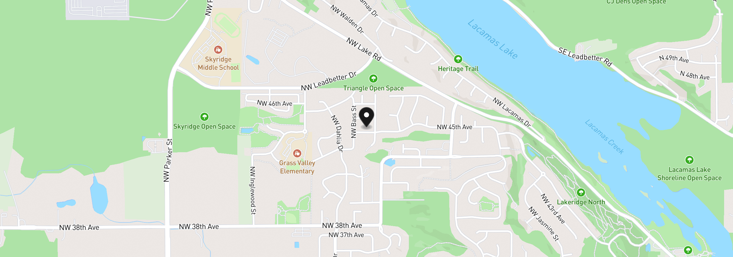Map showing the location of 2533 NW 45th Ave, Camas, Wa 98607