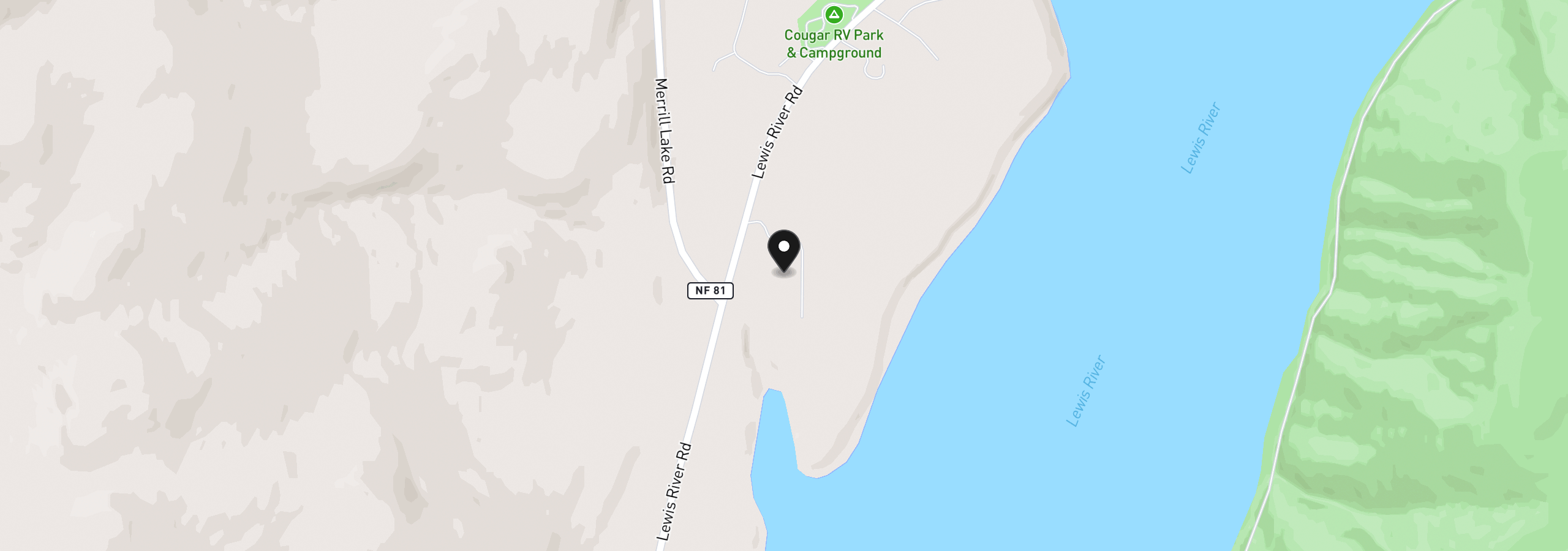 Map showing the location of 168 Yale Landing Rd, Cougar, Wa 98616