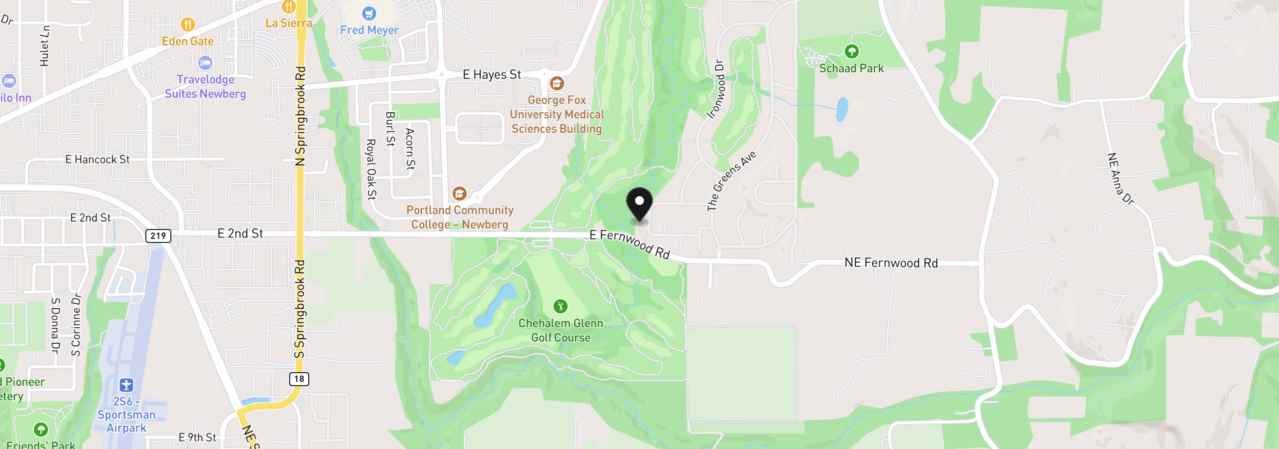 Map showing the location of 4715 E Masters Dr, Newberg, OR 97132