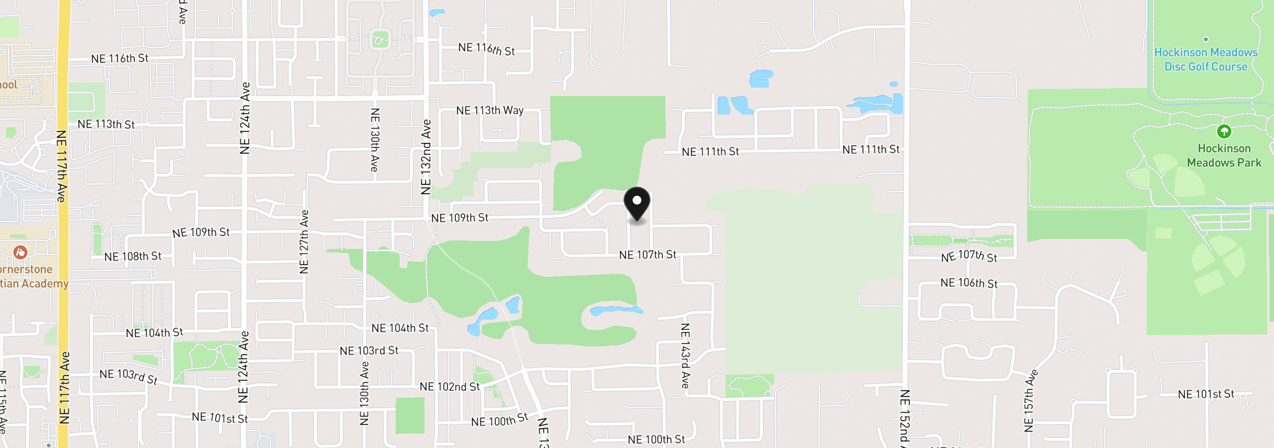 Map showing the location of 10727 NE 140th Ave Lot 85, Vancouver, Wa 98682