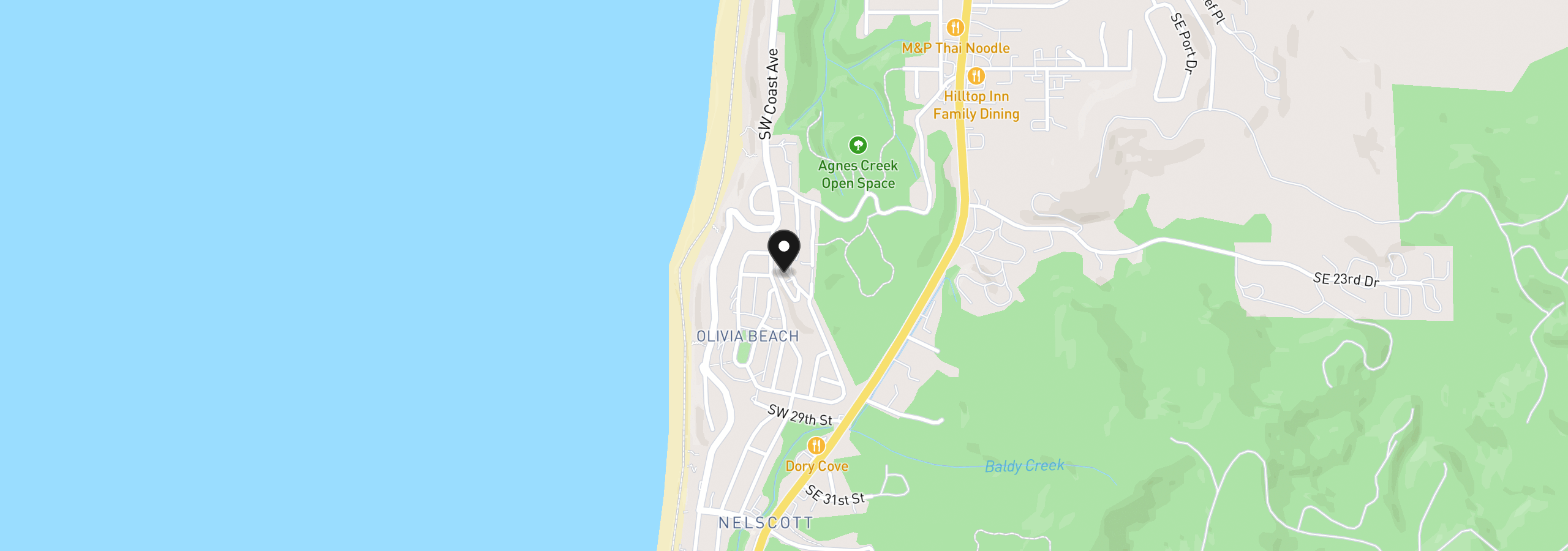 Map showing the location of 2533 SW Coral Ave, Lincoln City, OR 97367