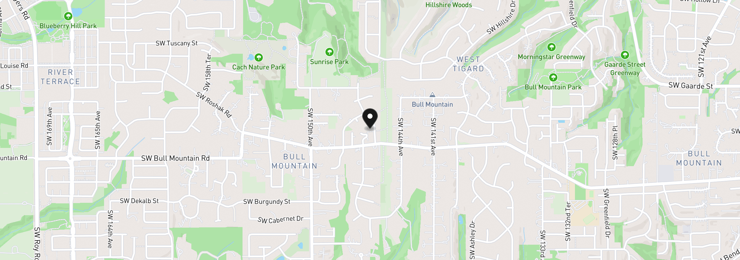 Map showing the location of 14307 SW Connor Pl, Portland, OR 97224