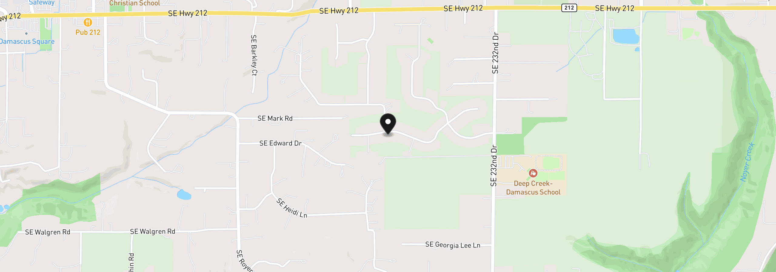 Map showing the location of 22470 SE Naomi Dr, Damascus, OR 97089