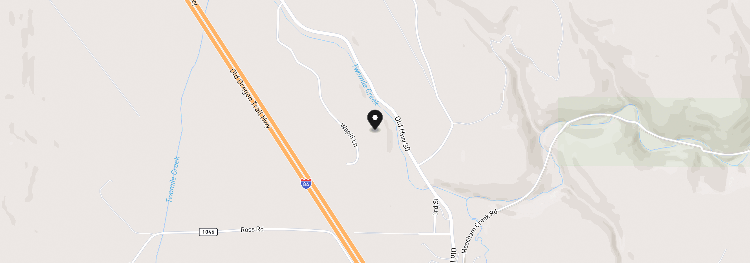 Map showing the location of 64633 Wapiti Ln, Meacham, OR 97859