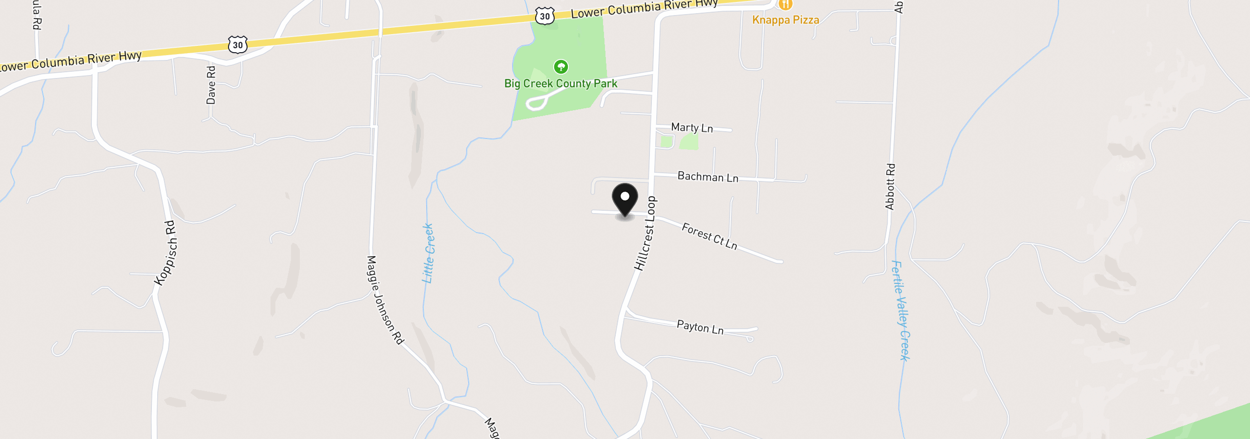 Map showing the location of 41976 Wickiup Terrace Ln, Astoria, OR 97103