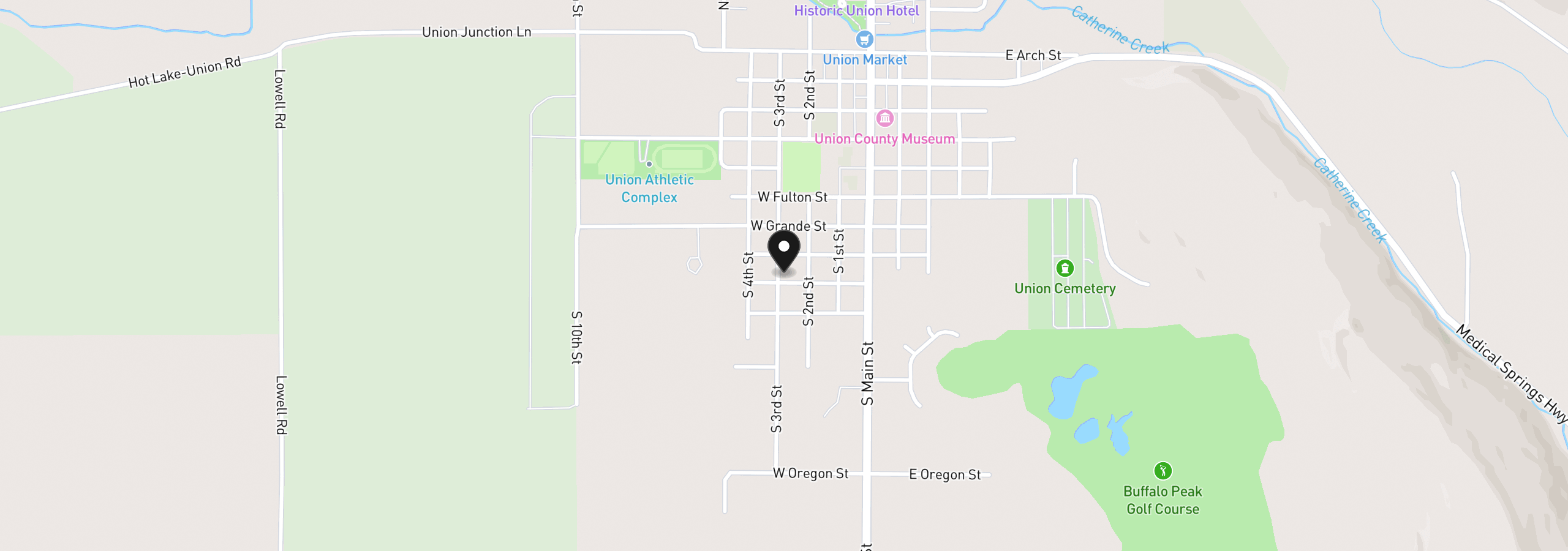 Map showing the location of 867 S 3rd St, Union, OR 97883