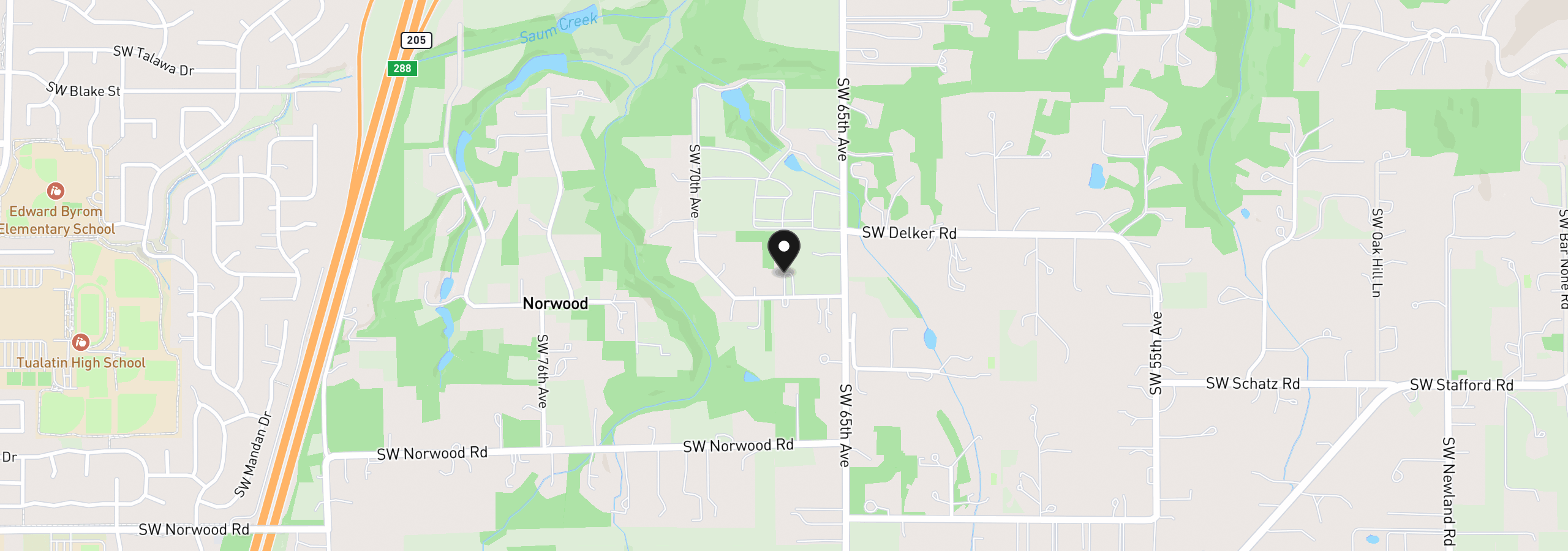 Map showing the location of 6715 SW Norse Hall Rd, Tualatin, OR 97062