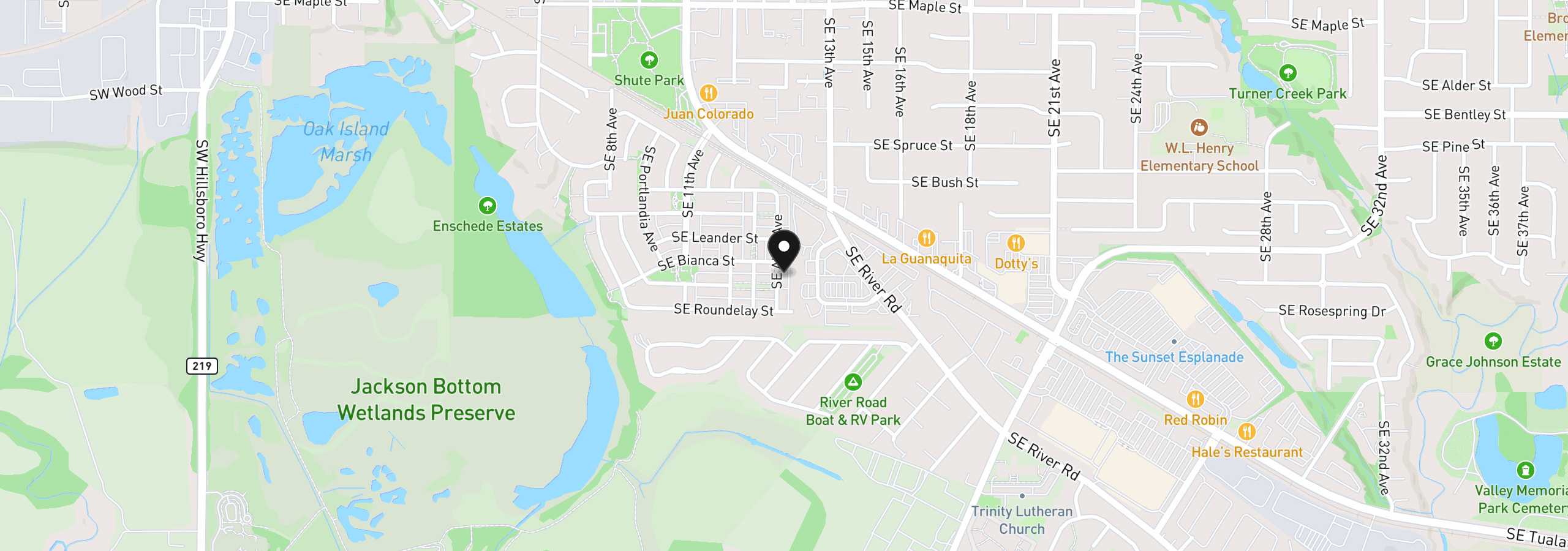 Map showing the location of 1164 SE Alika Ave, Hillsboro, OR 97123