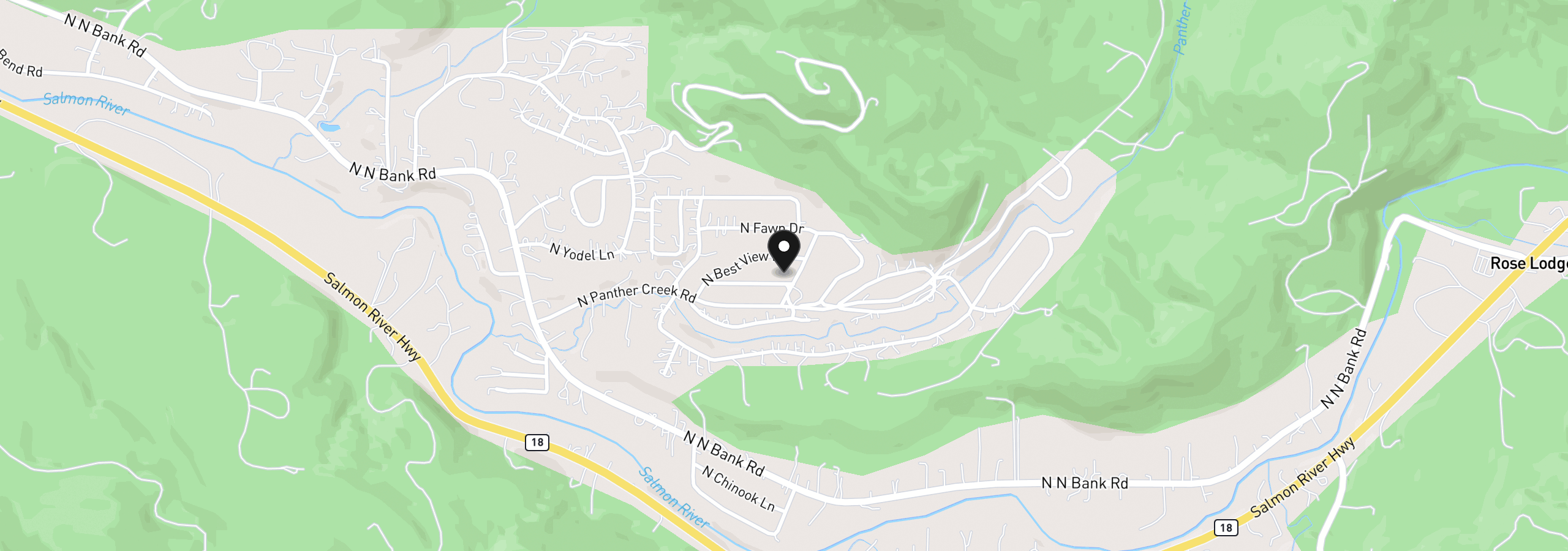 Map showing the location of 421 N Vista Ter, Otis, OR 97368