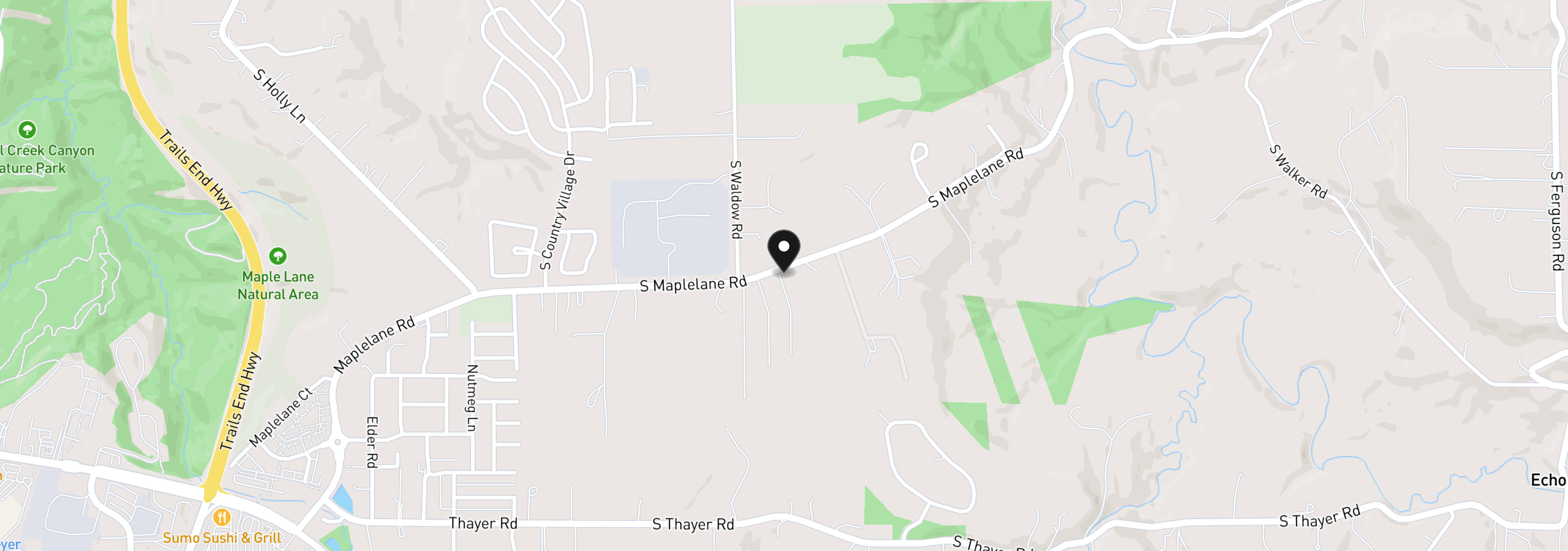 Map showing the location of 15130 S Maplelane Rd 50, Oregon City, OR 97045