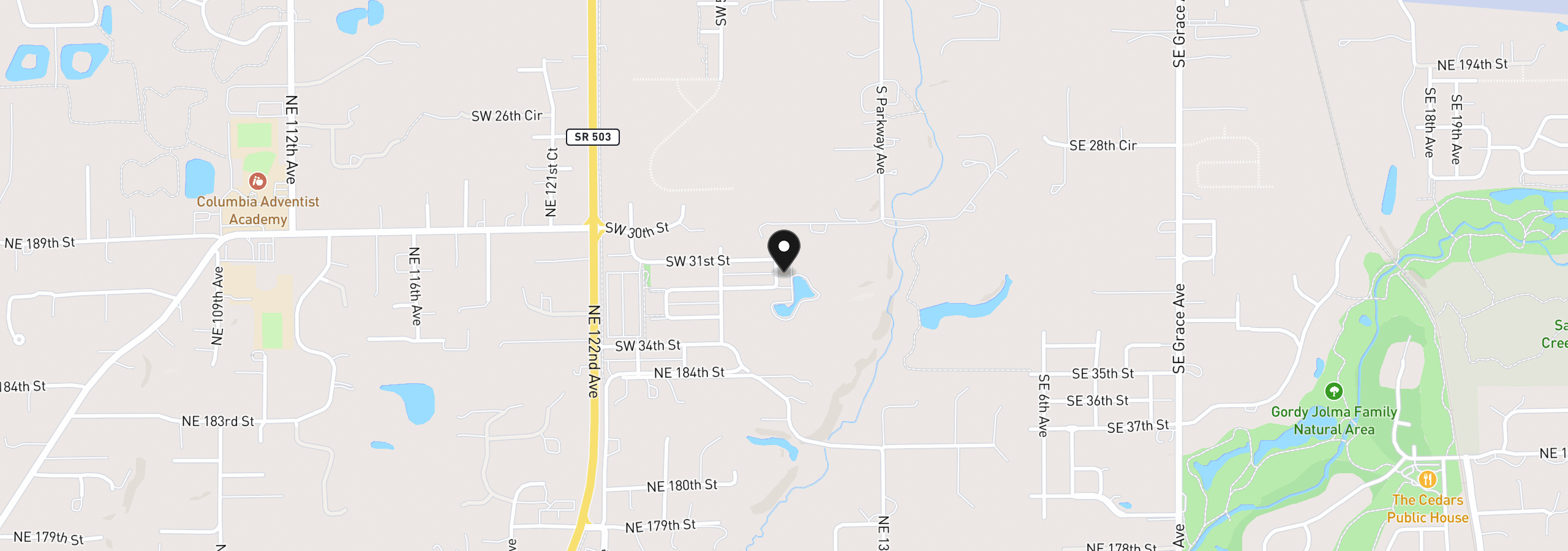 Map showing the location of 3111 SW 4th Ave, Battle Ground, Wa 98604