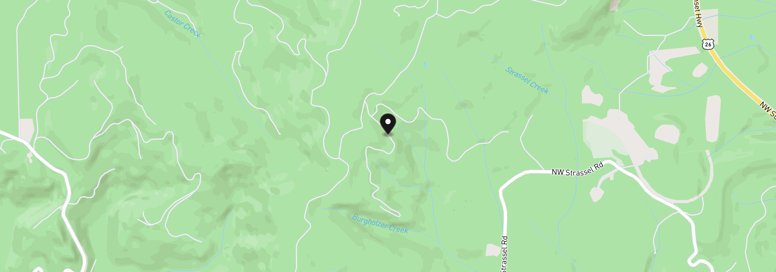 Map showing the location of NW Ridge Rd, Forest Grove, OR 97116