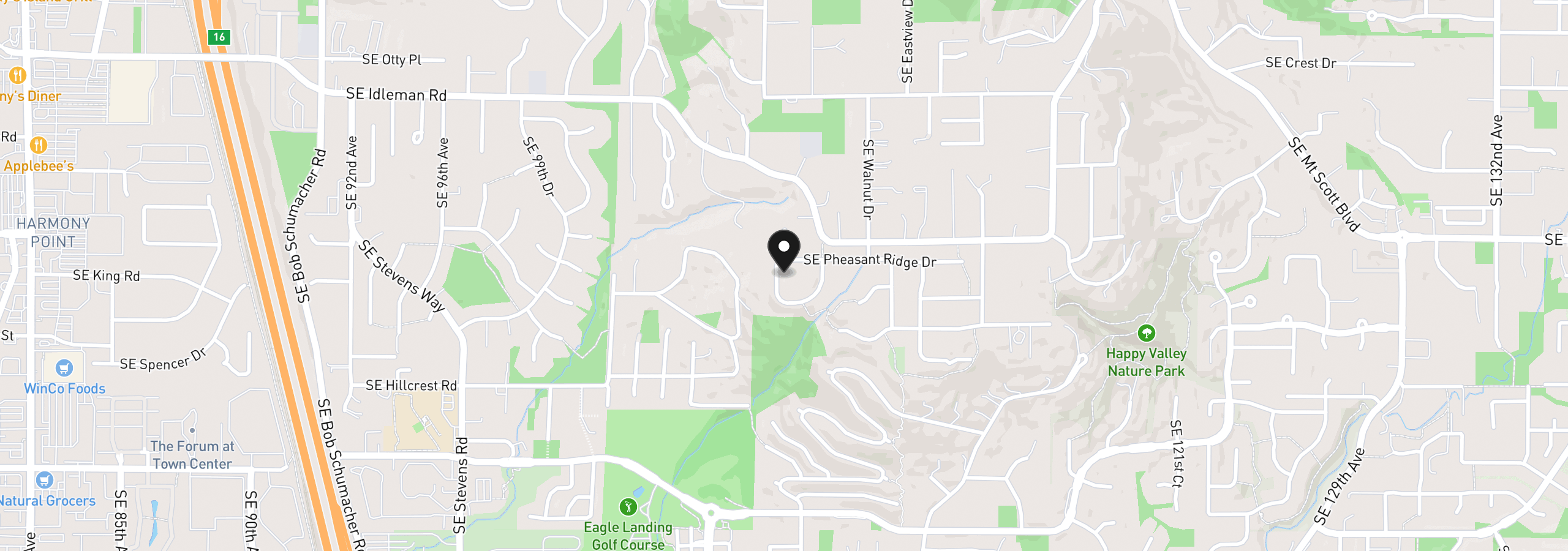 Map showing the location of 10786 SE Turnberry Loop, Happy Valley, OR 97086