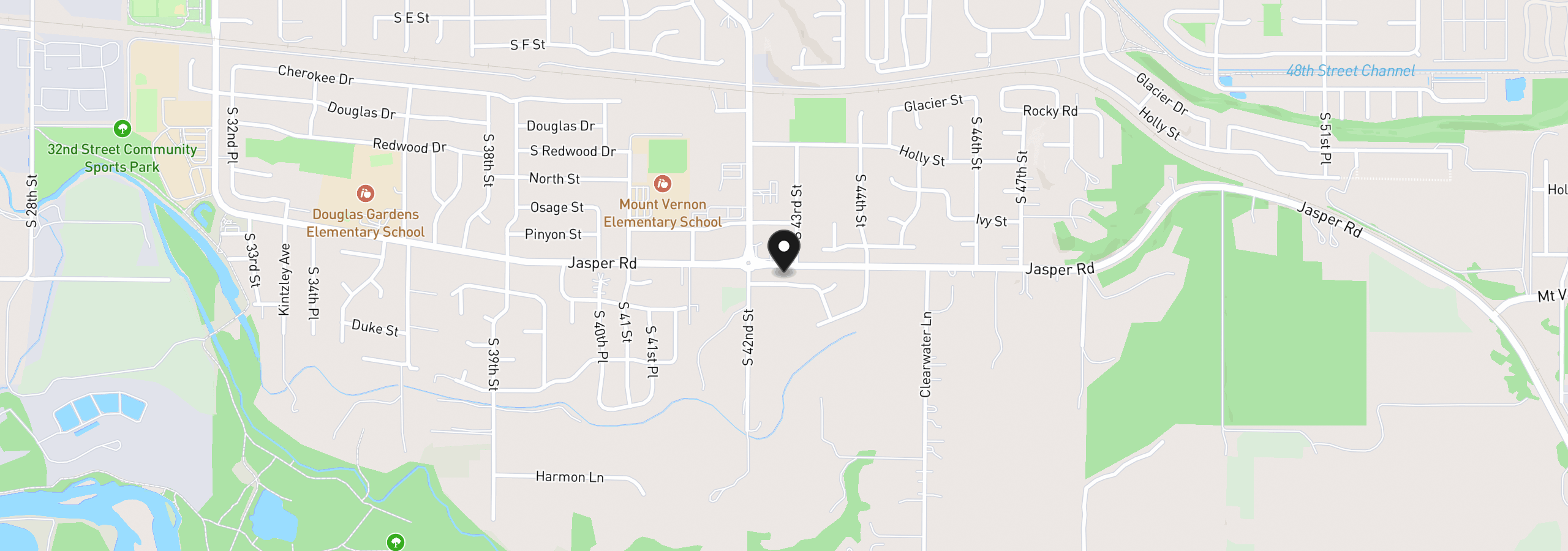 Map showing the location of 4264 Cole Way, Springfield, OR 97478