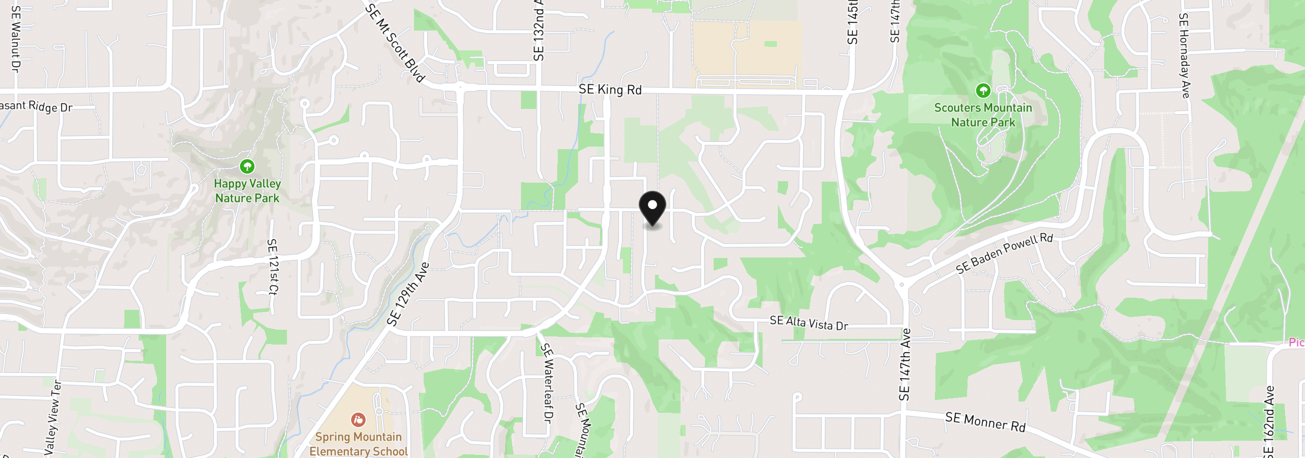 Map showing the location of 11070 SE Alexander Ave, Happy Valley, OR 97086