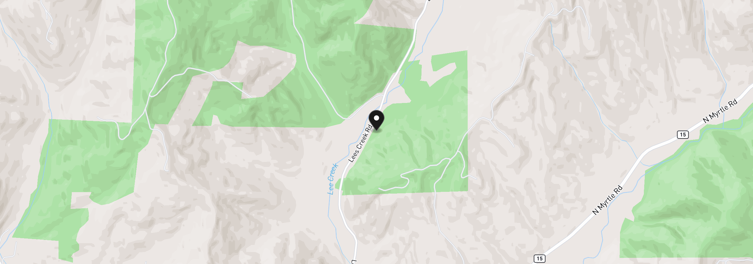 Map showing the location of 1097 Lees Creek Rd, Myrtle Creek, OR 97457