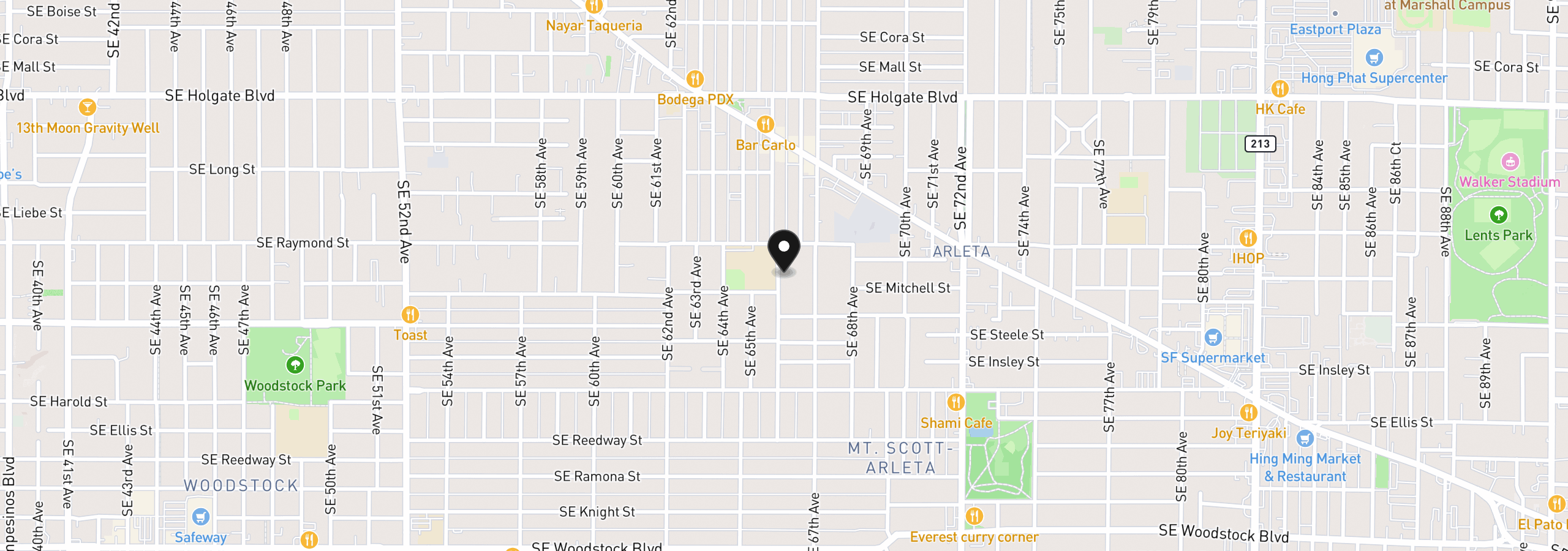 Map showing the location of 5116 SE 66th Ave, Portland, OR 97206