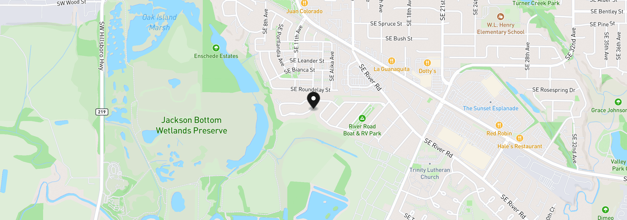 Map showing the location of 1166 SE Fir Grove Loop, Hillsboro, OR 97123